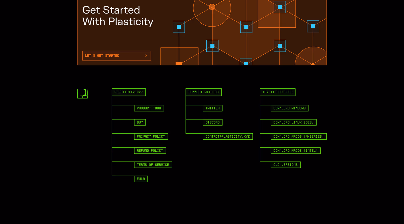Plasticity Footer section