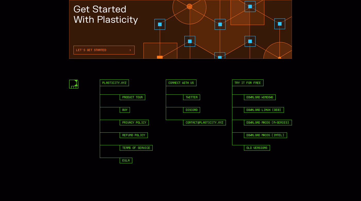 Plasticity Hero section