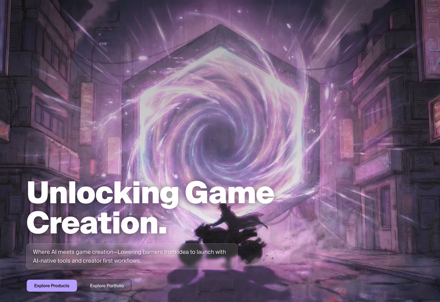 Porta — screenshot of the hero section