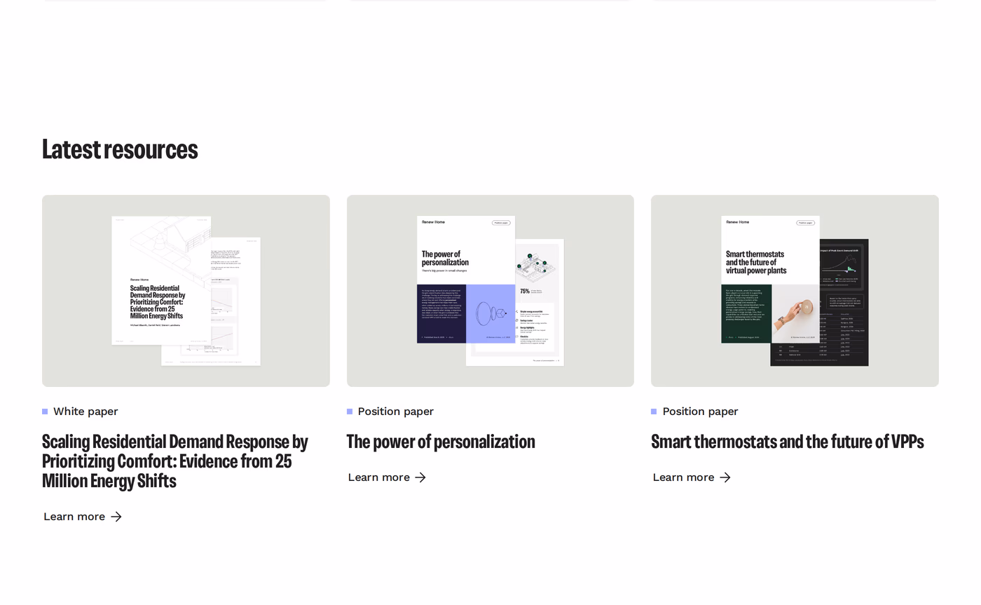 Renew Home Blog section