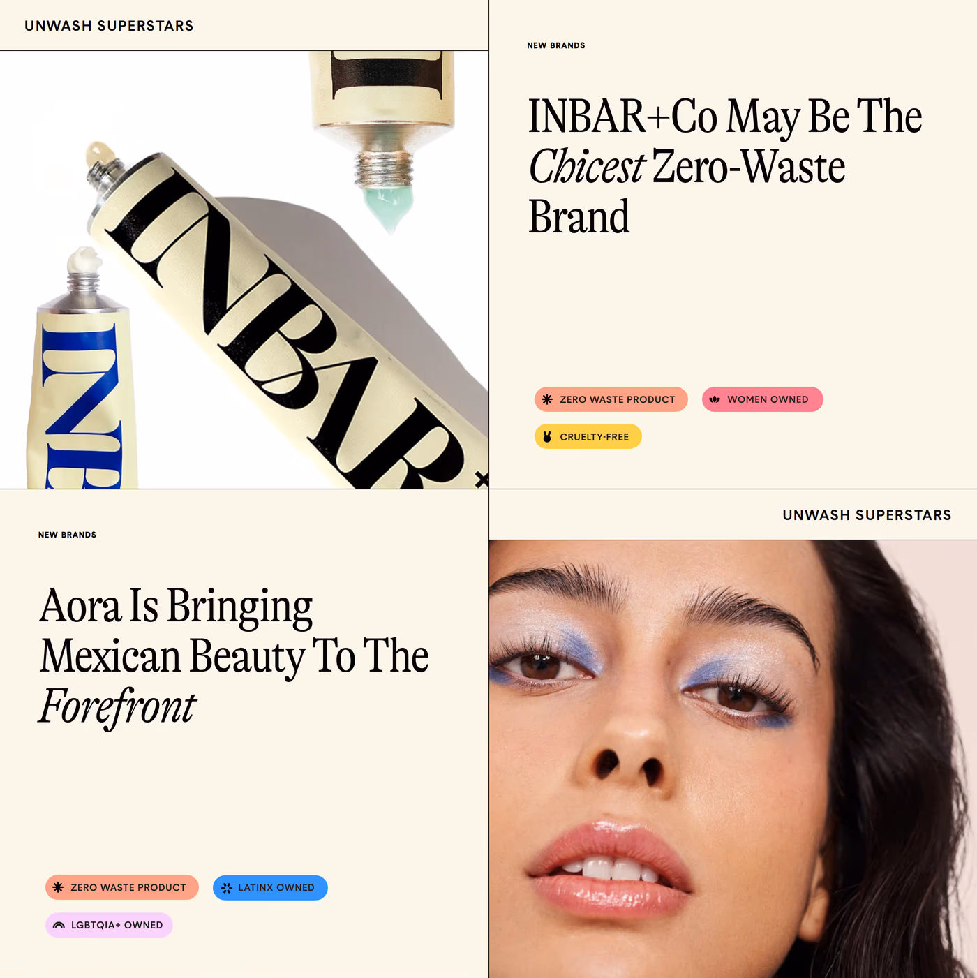 The Unwash — screenshot of the features section