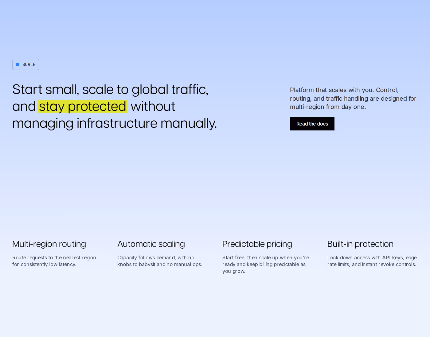 Unkey — screenshot of the features section