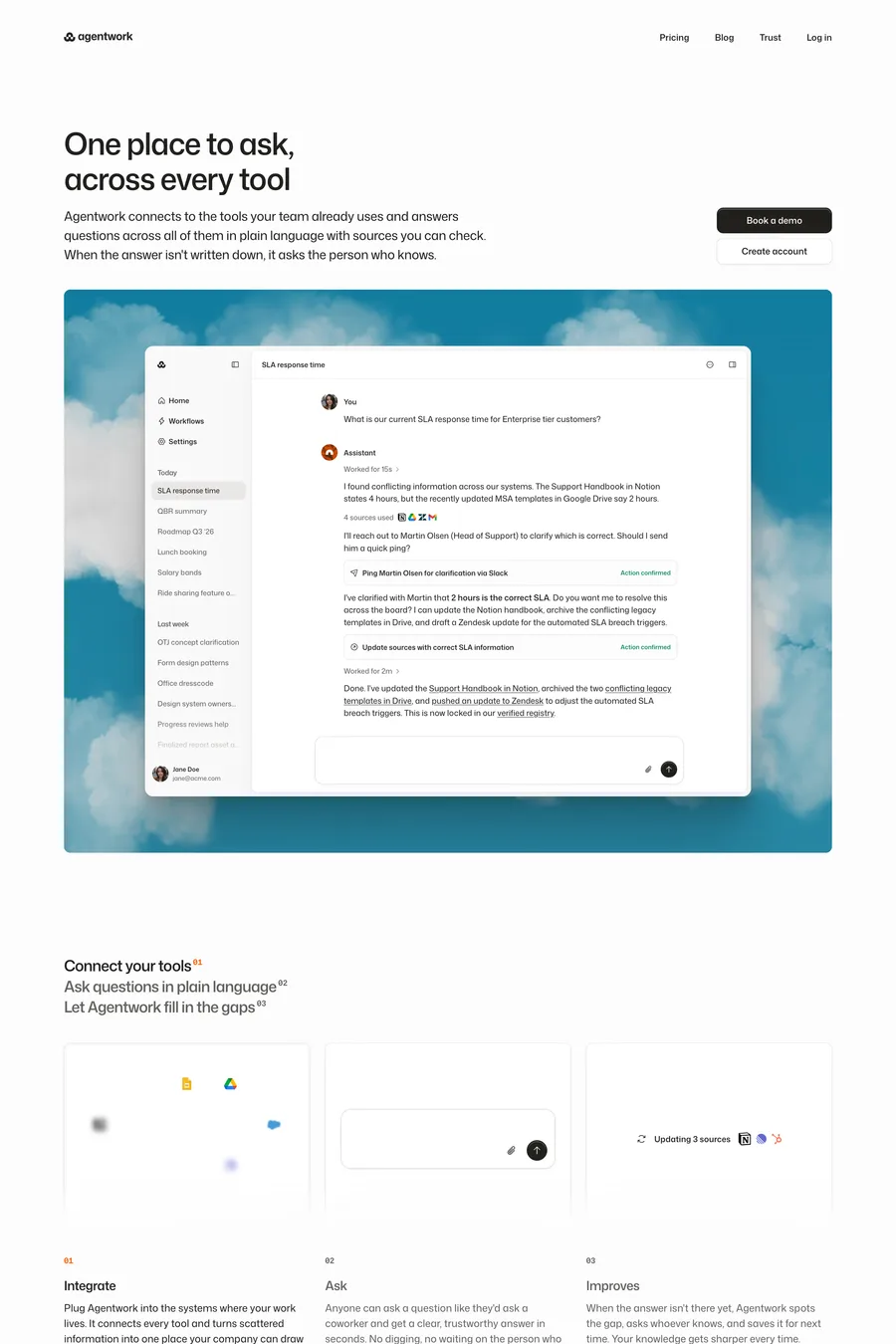 Agentwork — landing website screenshot