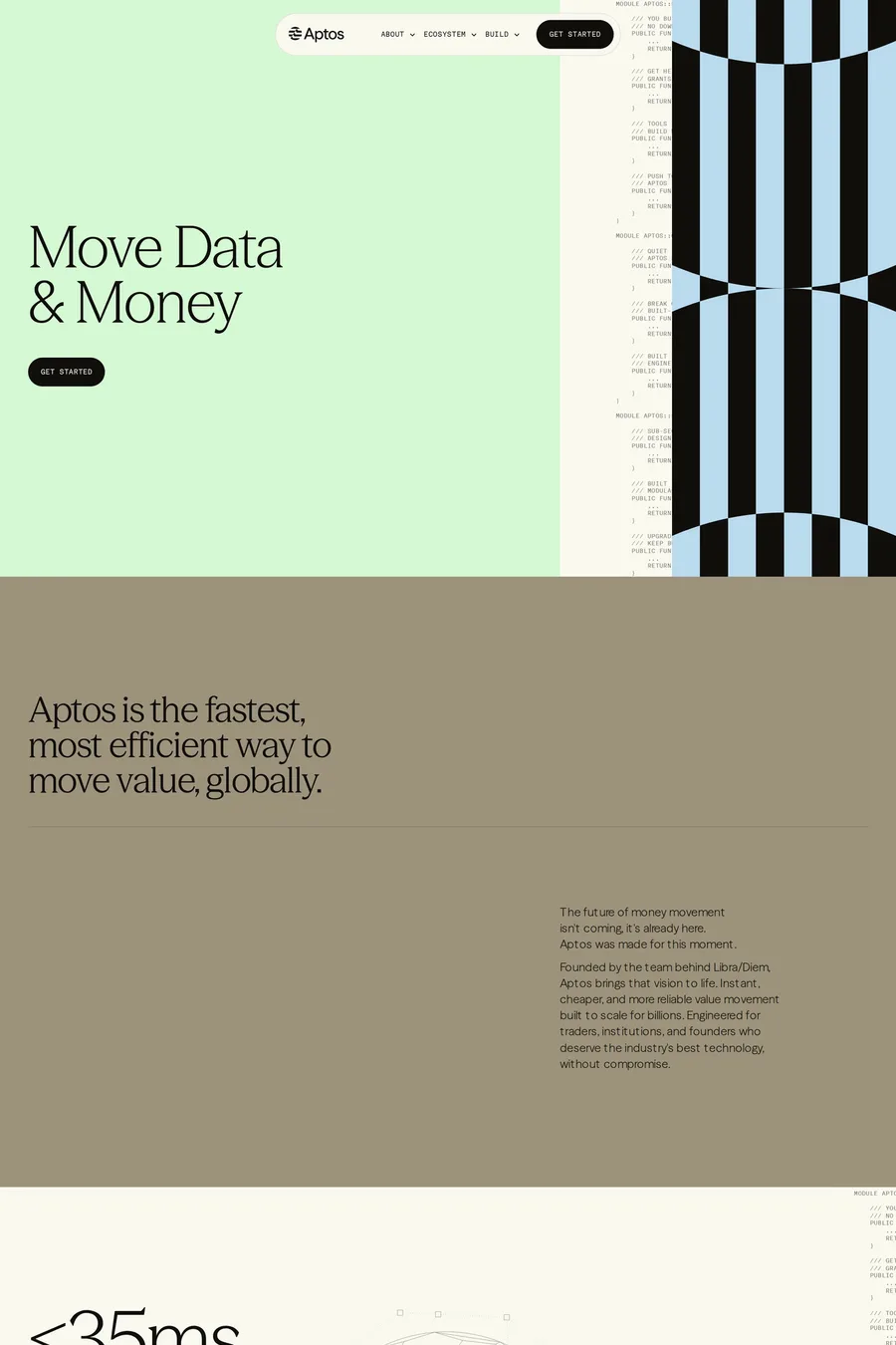 Aptos — landing website screenshot