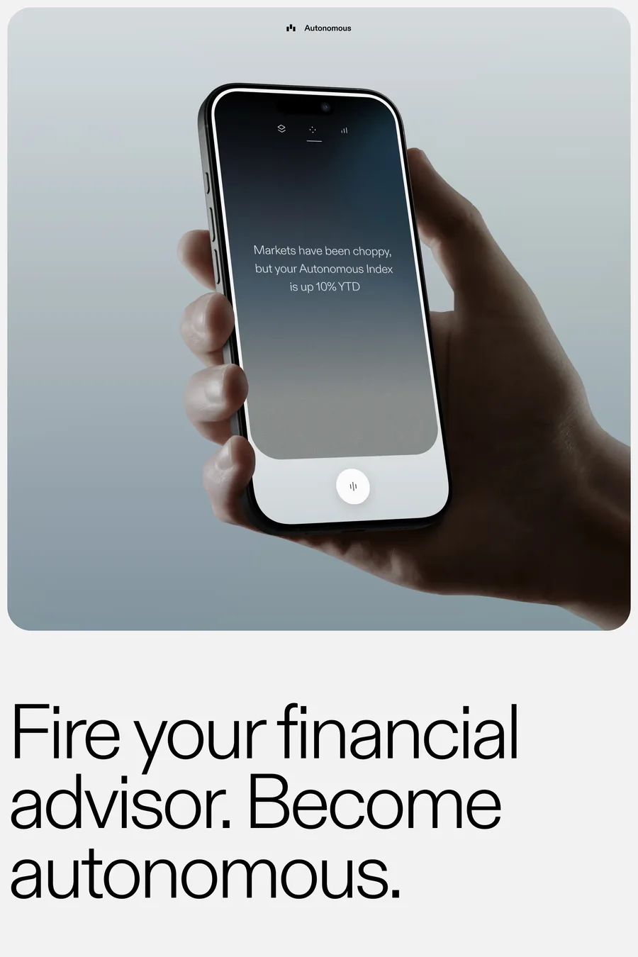 Autonomous — landing website screenshot