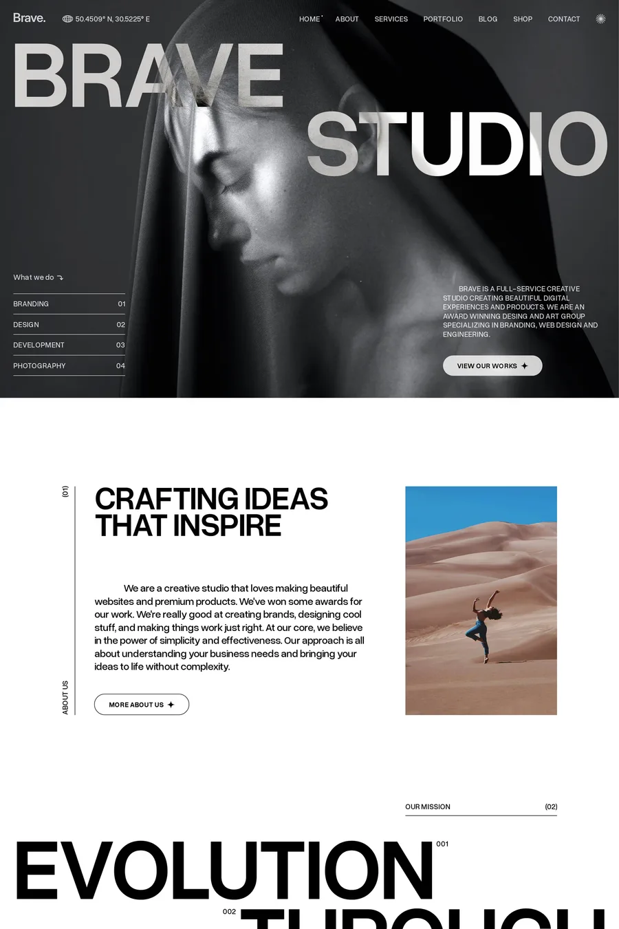 Brave Studio website template screenshot