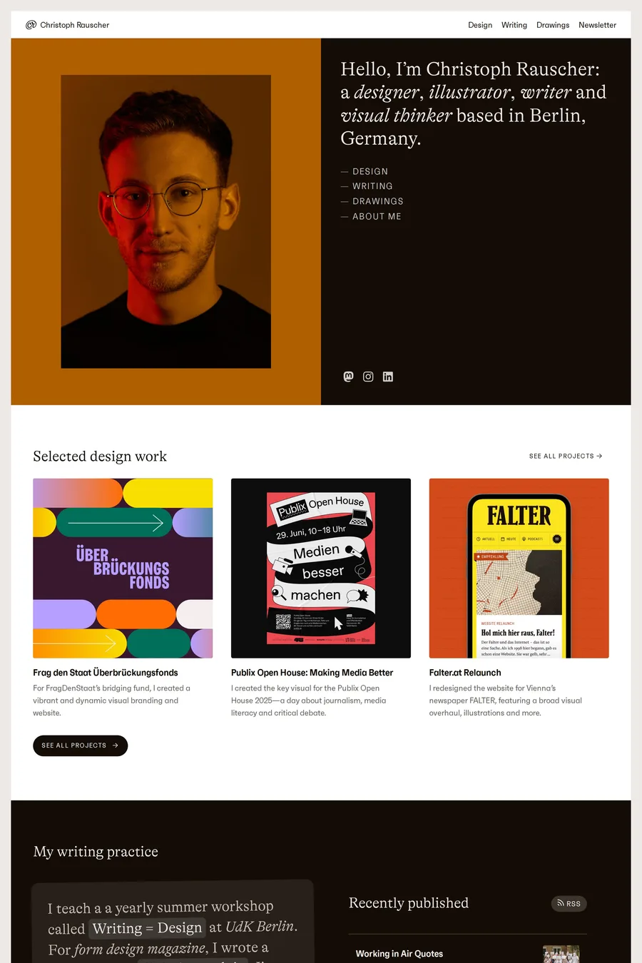 Christoph Rauscher — portfolio website screenshot