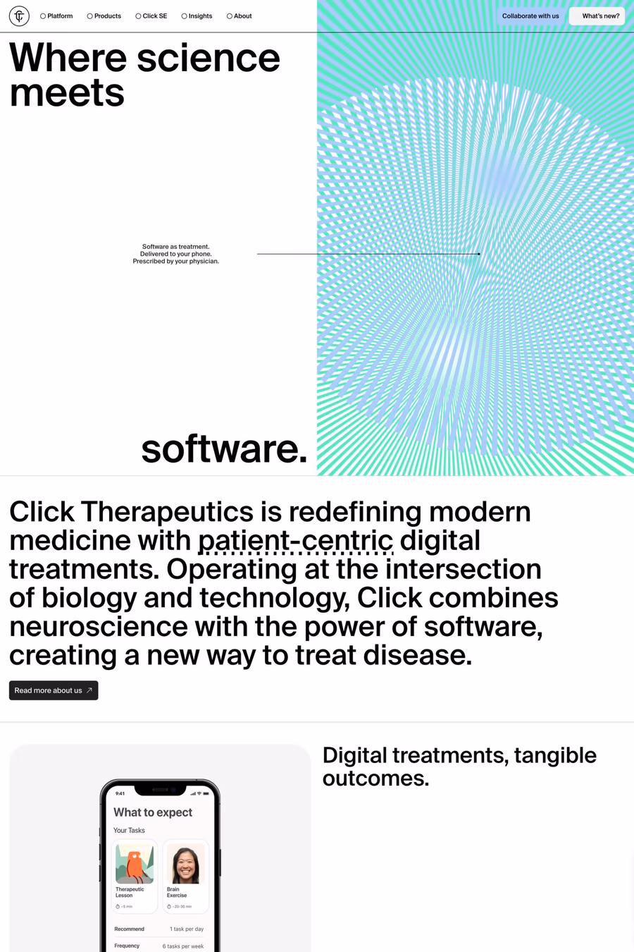 Click Therapeutics website screenshot