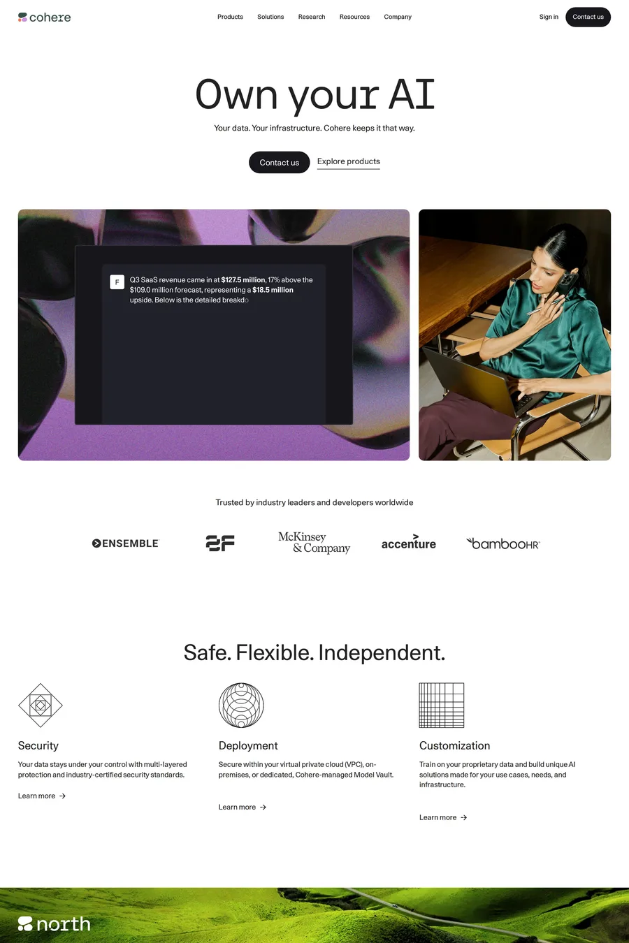 Cohere — landing website screenshot