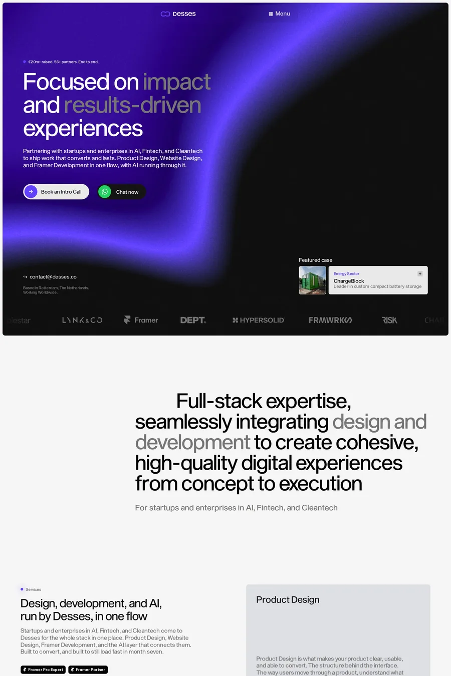 Desses — agency website screenshot