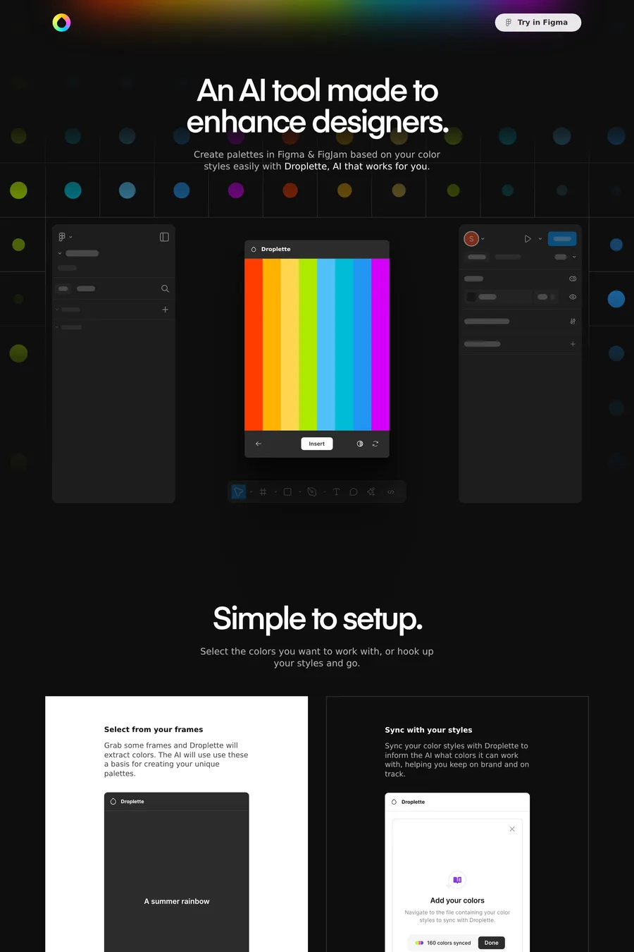 Droplette — landing website screenshot