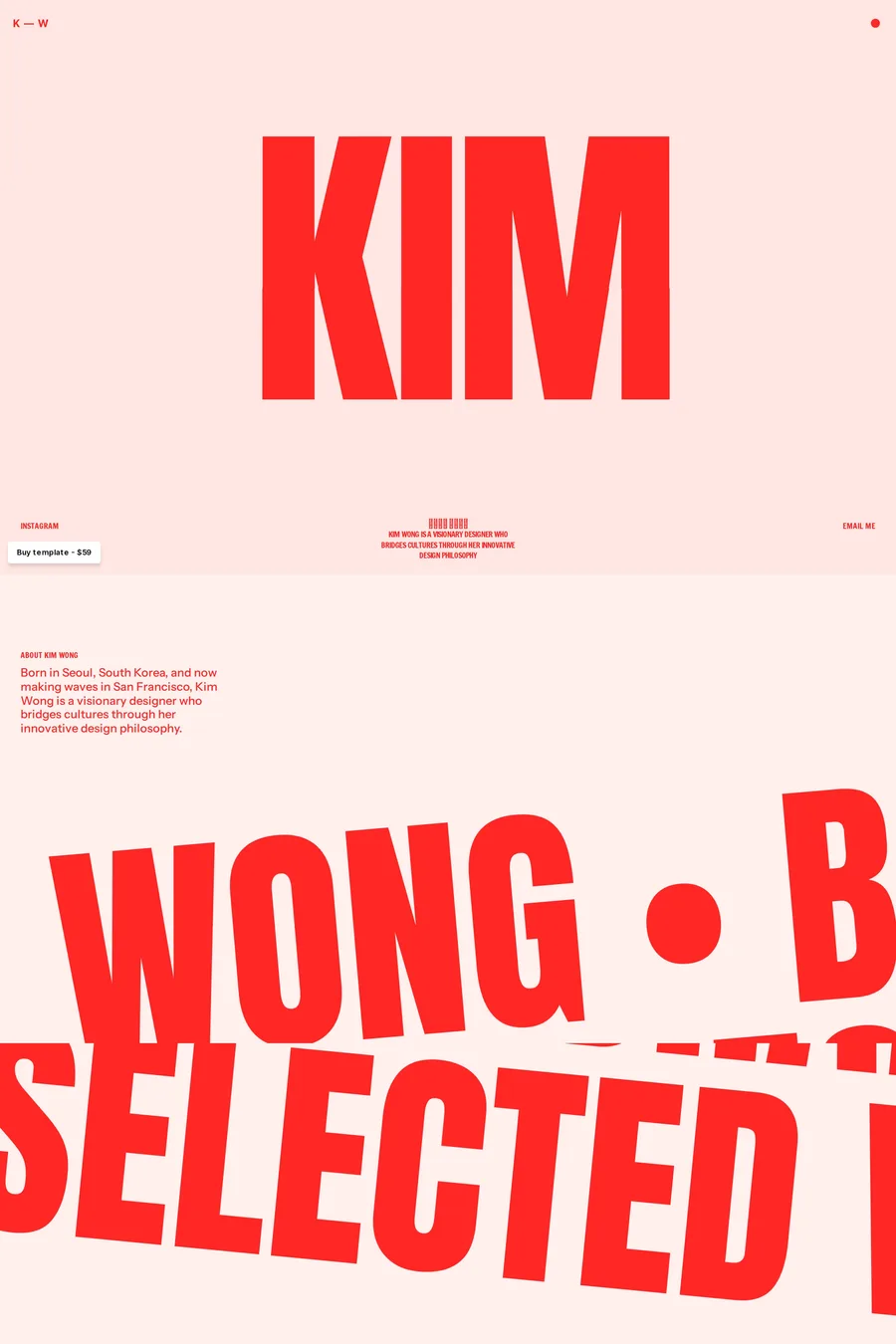 Kim — portfolio website template screenshot