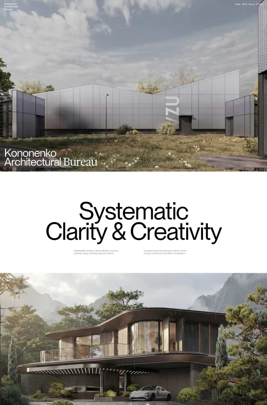 Kononenko Architectural Bureau — agency website screenshot