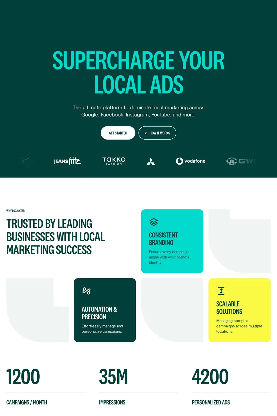 Localyzer — landing website screenshot