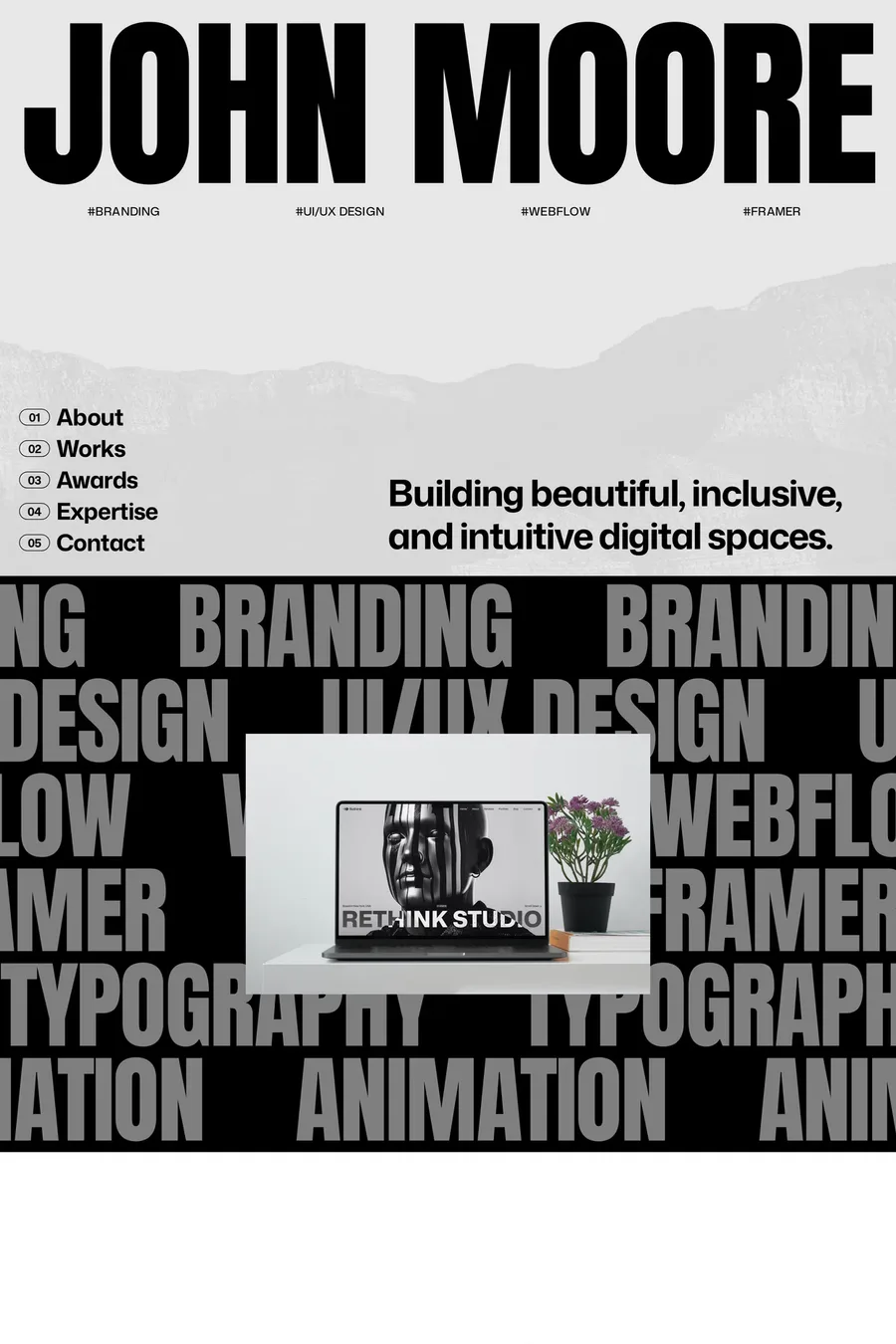 Moore — portfolio website template screenshot