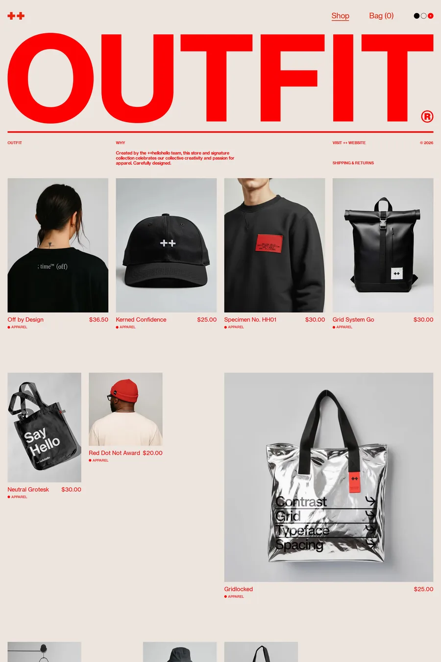 Outfit — shop website screenshot