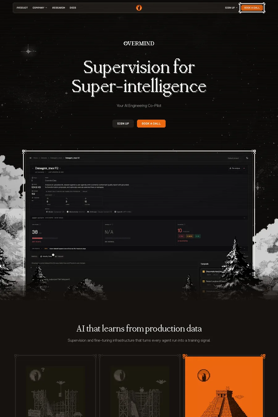 Overmind — landing website screenshot