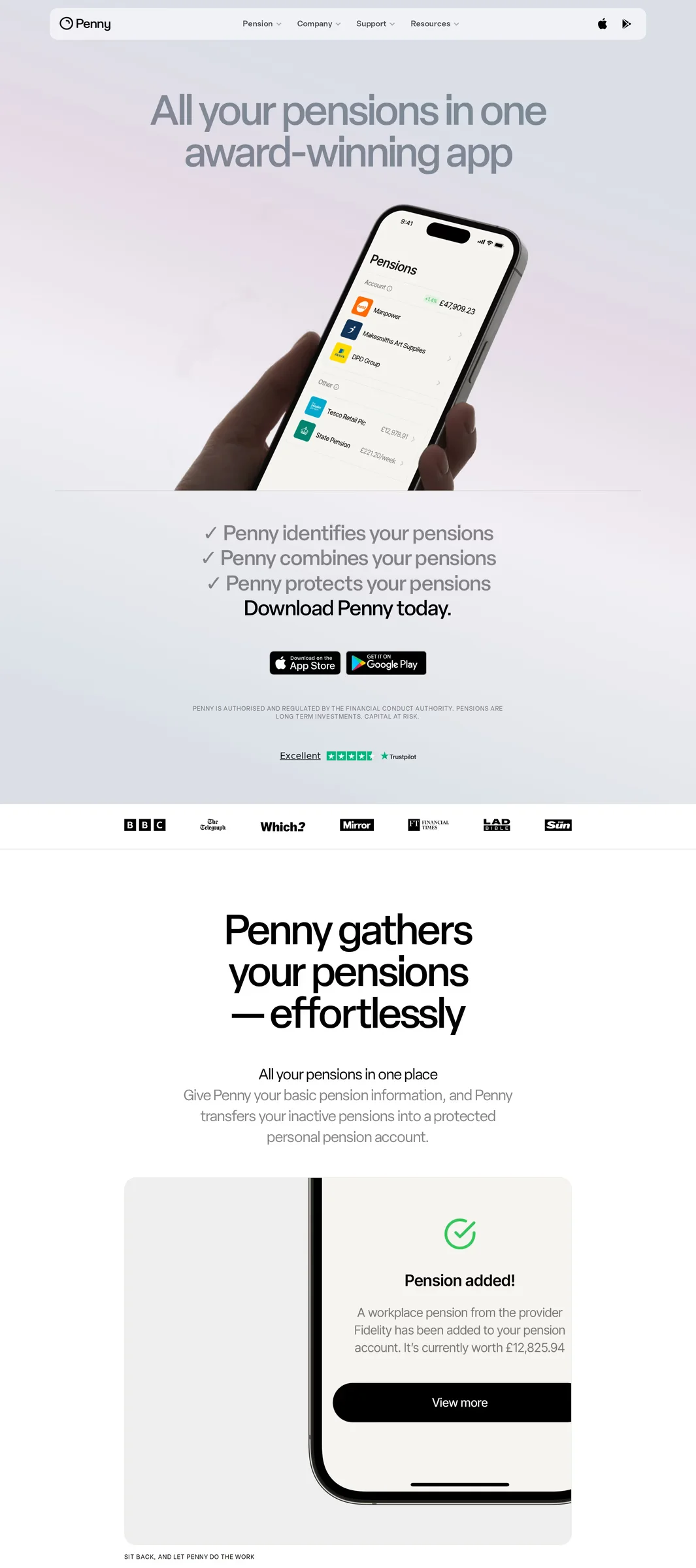 Penny Pension desktop screenshot