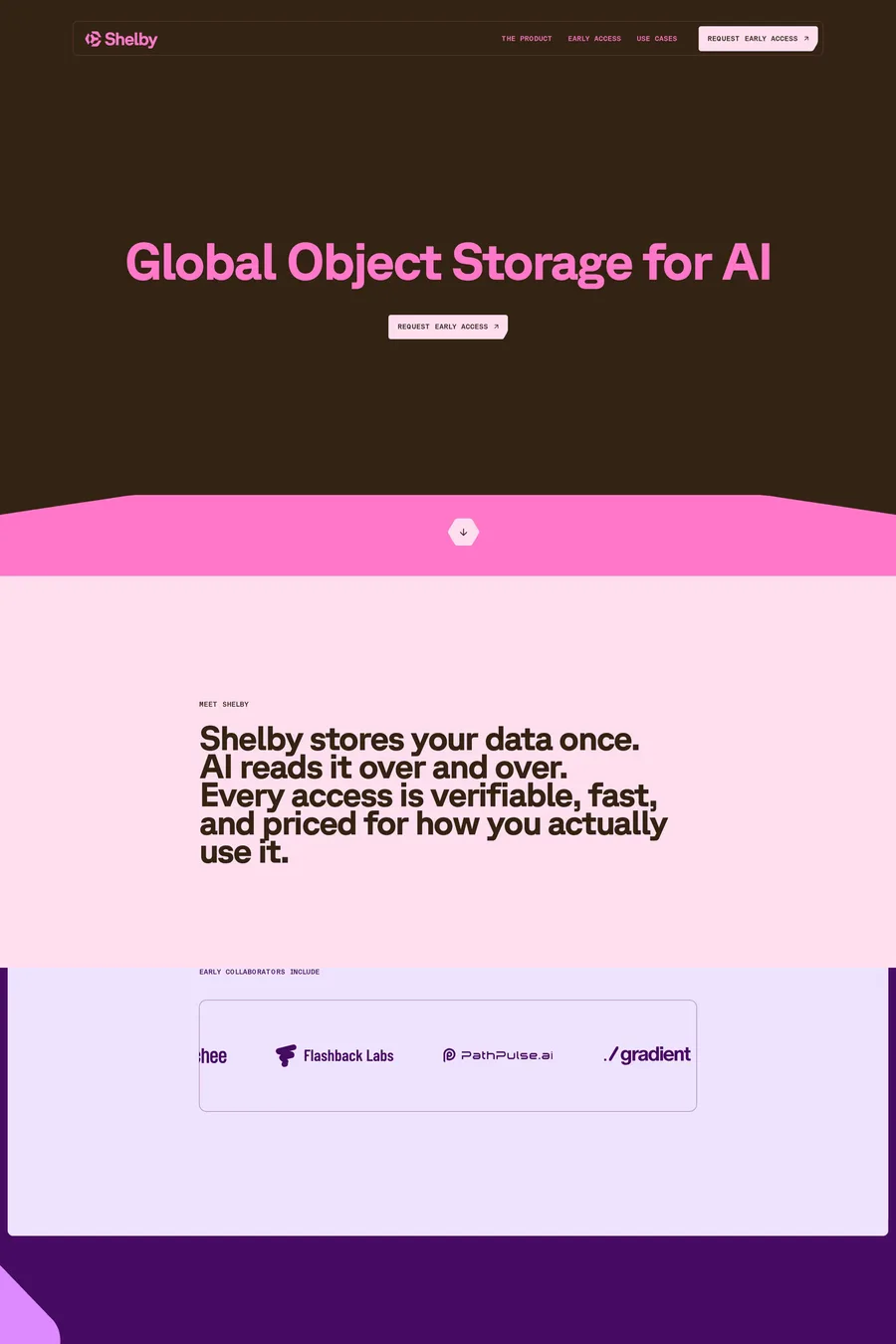 Shelby — landing website screenshot