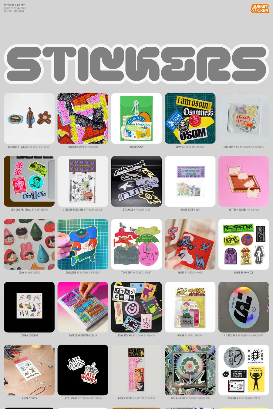 Stickers Gallery — directory website screenshot