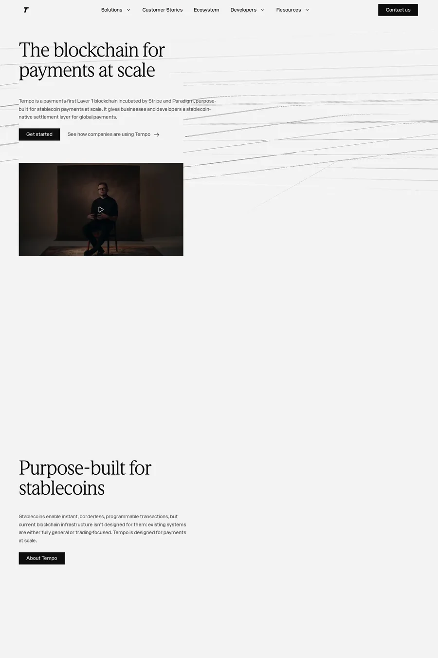 Tempo — landing website screenshot