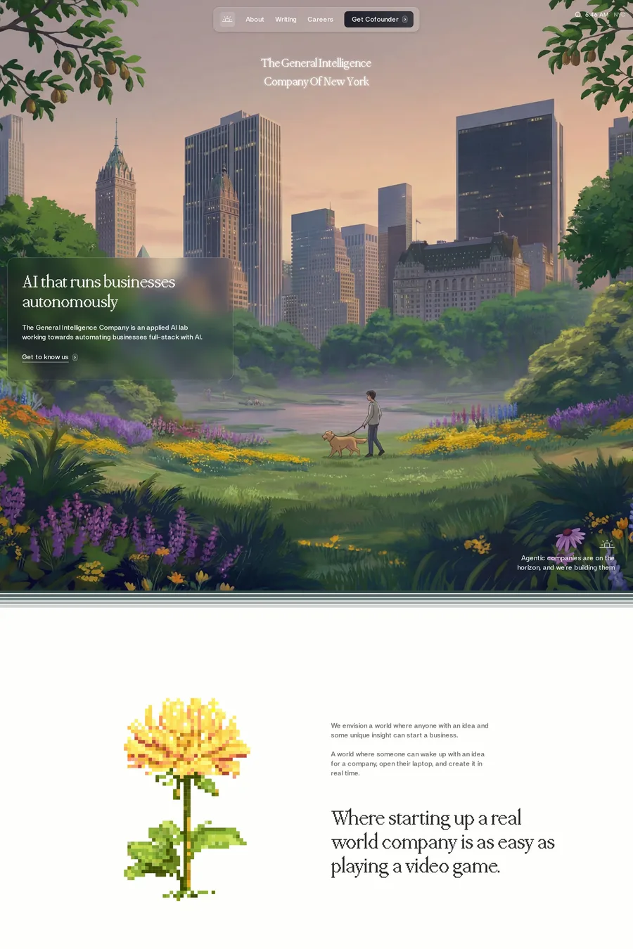 The General Intelligence Company — landing website screenshot