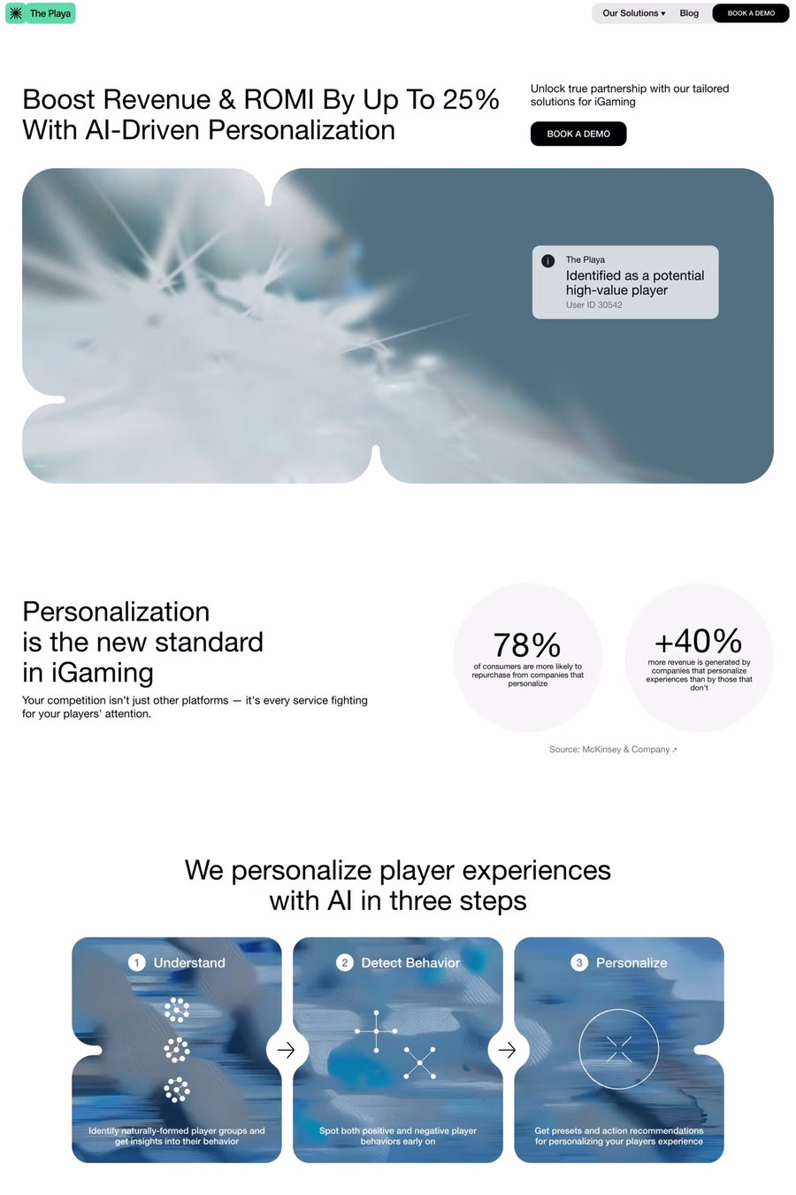 The Playa website screenshot
