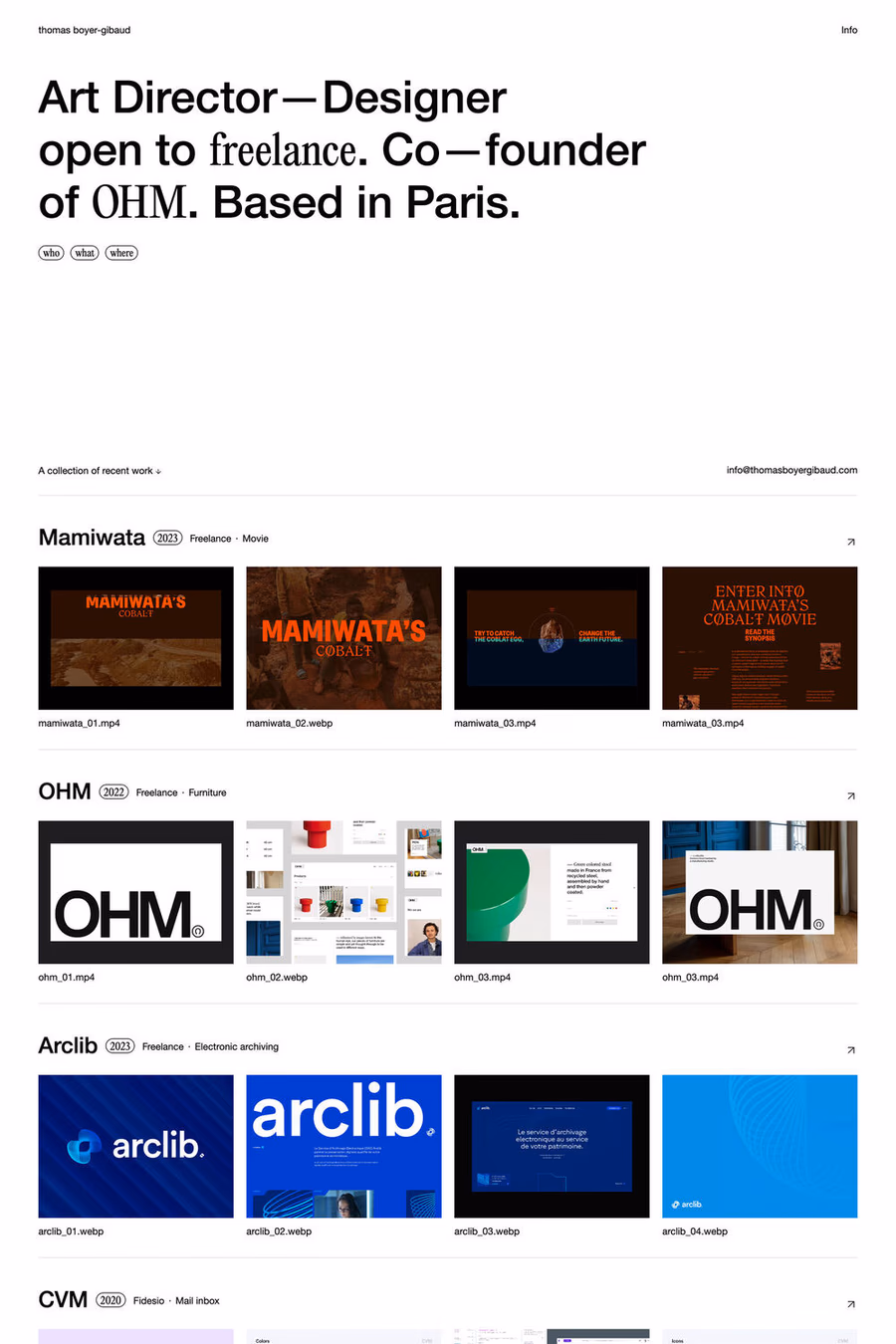 Thomas Boyer-Gibaud website screenshot