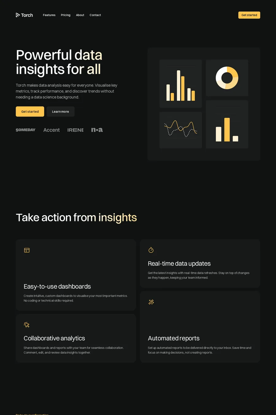Torch website template screenshot