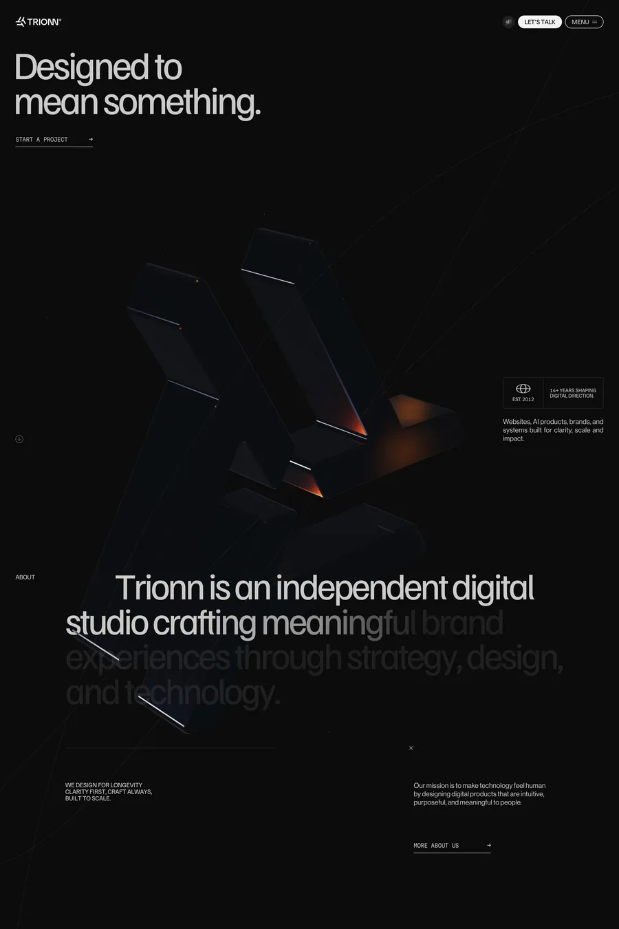 Trionn — agency website screenshot