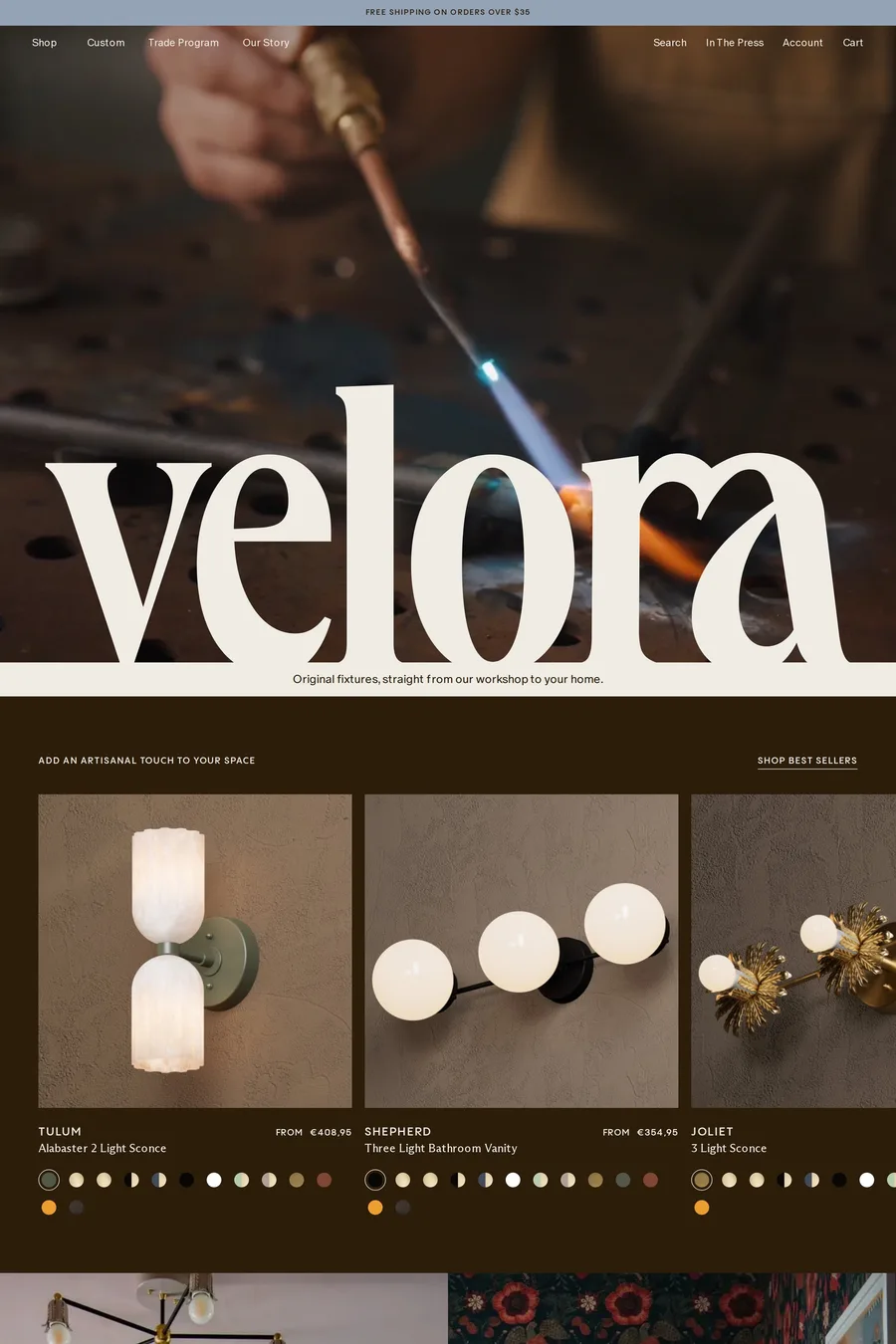 Velora Home — shop website screenshot