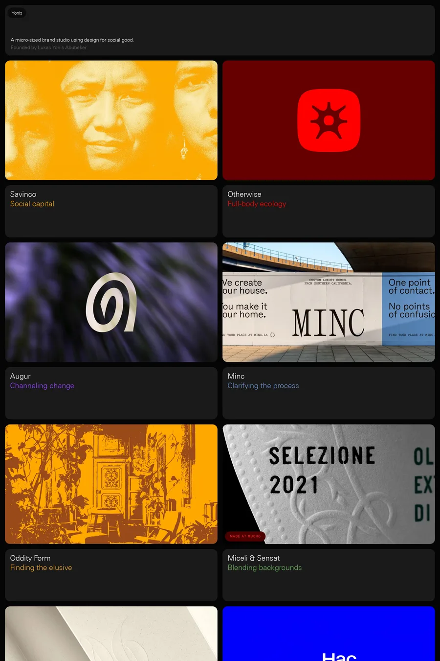 Yonis — agency website screenshot