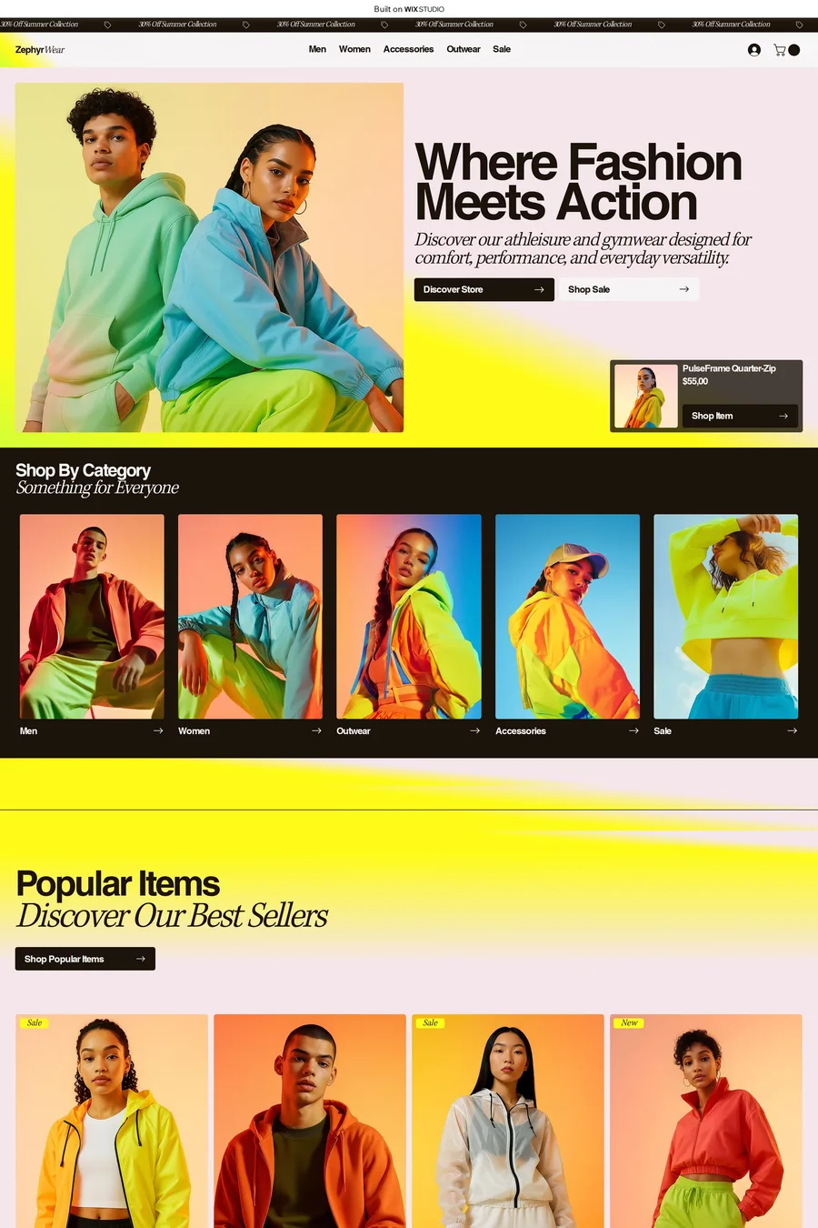 ZephyrWear website template screenshot